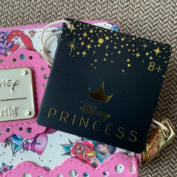 FINAL PRICE! Loungefly Disney Princess Tattoo AOP Zip Around Wallet - Picture 6 of 15